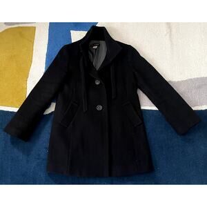J.Crew Wool Cashmere Black Car Coat Overcoat Women’s 10
